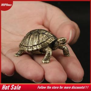 【COD】🔥🔥🔥 Pure Copper Turtle Statue Vintage Brass Tortoise Figurines Desktop Feng Shui Ornament Miniatures Antique Tea Pet Crafts Gifts