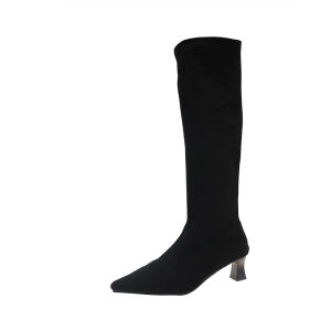 IELGY Womens leopard print pointed toe stiletto high boots