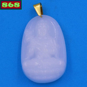 Mặt Phật Đại Thế Chí Bồ Tát thạch anh trắng 3.6cm MDTCTATR4 mặt dây chuyền phong thủy vòng cổ dây chuyền thời trang