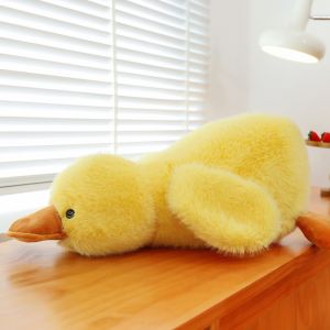 TESDFD Soft Long Hair Duck Plush Doll PP Cotton Fluffy Duck Stuffed Animal Toy Cute Cartoon Huggable Duck Plush Toy Home Decor