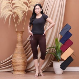 Legging Pendek Jumbo 3/4 Bahan Kaos