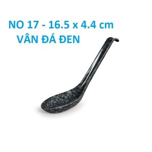 Combo 10 cái muỗng ăn cơm nhựa melamine vân đá đen no17