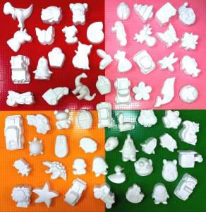 ตุ๊กตาปูน ระบายสี ชุดสุดคุ้ม 10 แถม 2 ตัวตัน 2 มิติ - Ceramic set 10 Free 2 pcs 2D Ceramic SET