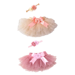 Breathable Tulle Newborn Photo Dress Glitters Bows Flower Headbands Safe Baby Photography Outfit