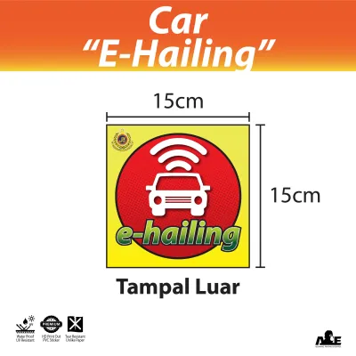 E-Hailing | Sticker | Static Cling | Car | Kereta | JPJ Size | Tahan Lama | Kalis Air