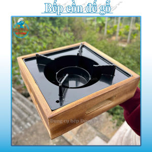 Bếp Cồn Chống Dính ỐP Gỗ Siêu Nhỏ Gọn Hàng Chất Lượng Cao