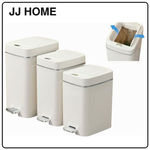 【JJ HOME】Minimalist Double Door Trash Bin/Foot Pedal & Press Lid/Silent Dustbin