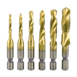 [HCM]Bộ 6 mũi khoan Taro tạo ren HSS 4341 - Phụ kiện máy khoan  Mũi Khoan Tạo Ren Taro Mạ Titan M3-M10