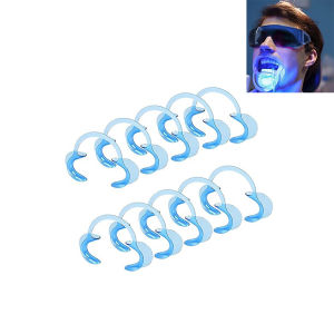 10pcs Dental Cheek Retractor C Shape Mouth Opener for Teeth Whitening Clear Blue Size SML
