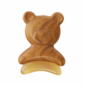 PANDORPOU Lifting and Tightening Bear Shape Skin Scraping Board Reduce Puffiness Natural Material Green Sandalwood Massager Massage Plate Traditional Guasha Tool Neck Body Massage
