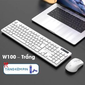 Bàn Phím Không Dây Kèm Chuột Combo USB Wireless 2.4Ghzz | Tặng kèm pin
