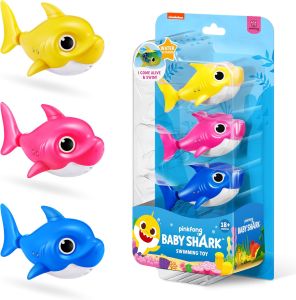 Robo Alive Junior Baby Shark New Silicon Fins Version SwimmingBaby Shark (3 Pack) by ZURU