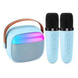 Speaker Bluetooth Mini Karaoke K30 RGB Colorful 2 Microhpone Portable Berkualitas AH109