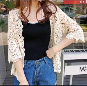 CARDIGAN RAJUT BRUKAT WANITA IMPORT