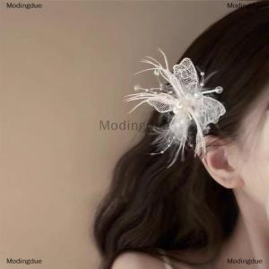 [COD] Modingdue Elegant Exquisite Feather Butterfly Hairpin Fairy Luxury Wedding Hair Accessories For Women Girls Sweet Fashion Hair Clip Gifts