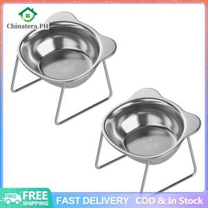 Elevated Stainless Steel with Stand Cats Bowls Easy To Clean Cats Food Bowls Stable Cat Food Bowl for Dog and Small Cats