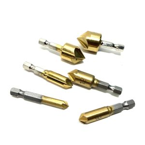 6ตัว ดอกเจาะ ชุดดอกผายรู ดอกเจาะผายทอง แกนหกเหลี่ยม 6-19mm สำหรับการพลาสติก แผ่น PVC 6ชิ้น