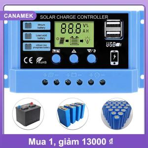 【CANAMEK】 30A 20A 10A năng lượng mặt trời CHARGE CONTROLLER 12V 24V tự động panel năng lượng mặt trời PV LCD điều khiển cho chì-axit pin pin lithium kép USB