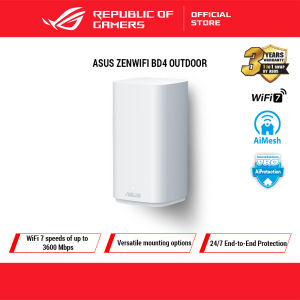 [New] ASUS ZenWiFi BD4 Outdoor Dual-band WiFi 7 Mesh 3600 Mbps 2450 sq. ft. Dual 2.5G Ports IP65 PoE Powered Wall and Pole Mount VPNs