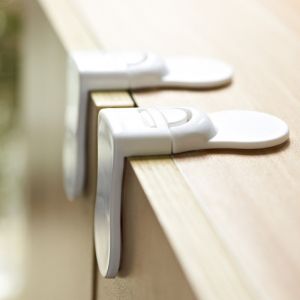 2pcs Drawer Lock Anti-Pinching Hand Cabinet White Drawer Refrigerator Lock Buckle Children Protection
