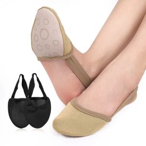 1Pair Rhythmic Gymnastic Shoes Soft Half Socks Soft Sole Shoes Anti-Slip Elastic Dance Shoes Protect Elastic Skin Color