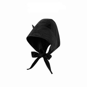 XINSU38 Quick-drying Little Devil Horn Headscarf Korean Style Solid Color Beanie Cap Casual Sun Cap Strap Hat Girl