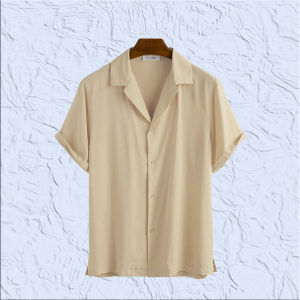 Korean version Solid color Ice silk fabric Short sleeve Polo Shirt Casual Fashion Lapel American tops
