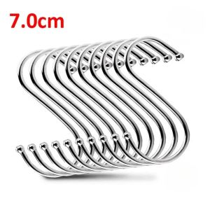 20/10Pc S-Shape Hook Stainless Steel Clothes Bags Towel Plant Hanging Rack Multi-function Kitchen Bedroom Railing S Hanger Hooks