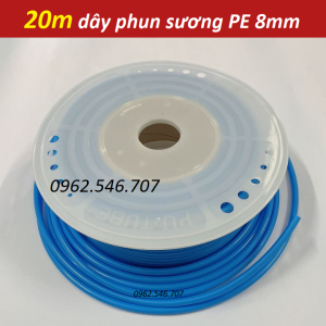 20m dây phun sương PE 8mm chống rêu mốc trong đường ống giúp béc phun ít bị nghẹt.