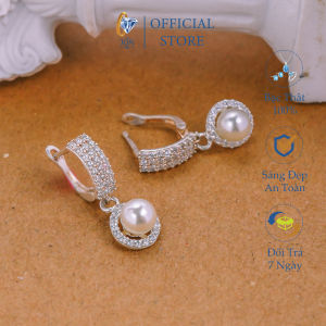 [Hoàn tiền 20%] Bông Tai Nữ JQN Khuyên Tròn Gắn Hạt Châu Trẻ Trung