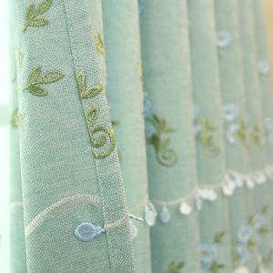 AnneyOneDecor Luxury Chenille Blackout Curtains for Bedroom Soft Thick Fabric with Elegant Embroidery Thermal Insulation Window Draperies