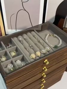 ShopClassyshop 7 layerdrawer velvet storage jewelry organizer necklace earrings ring display rack