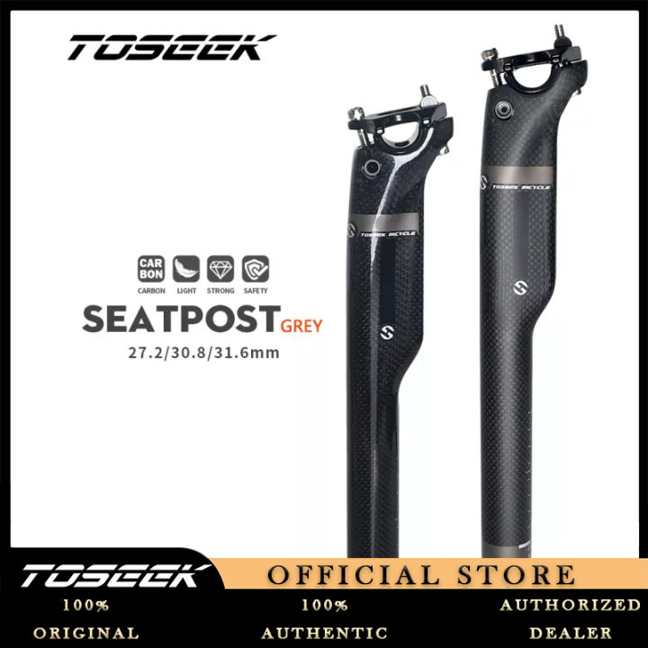 TOSEEK T800 Carbon Fiber Seatpost – 27.2/30.8/31.6mm, 400mm, MTB & Road Bike, Ultra Light 210g