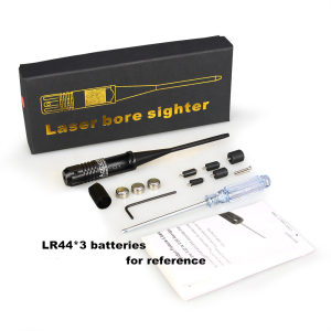 100% Original Tactical Red Dot Bore Sighter Collimator Kit Adjustable Adapters Red Laser Bore Sighter with Box with Free Battery for .22 to .50 Caliber