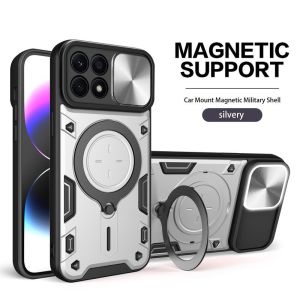 HonorX8B Case For Honor X8b X8a X8 X6a X6 5G 4G HonorX8b 2023 Phone Casing Back Cover Shockproof Bumper Car Stand Holder Bracket CD Pattern Slide Window Camera Protect Soft TPU Edge