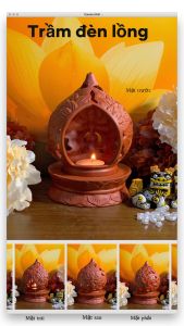 Trầm đèn lồng Bát Tràng kèm đế