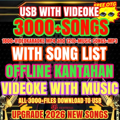 WITH SONG LIST KANTAHAN VIDEOKE + MUSIC SONGS 3000+SONGS FREE OTG for CP PLUG AND PLAY TO SPEAKER