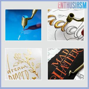 【Enthusiasm】🌟🌟【Hot Sale】🎈 Slanting Fine-Line Sơn Bút Chất Lỏng Nhà Văn Bút Nhà Văn Sơn Applicator Bút