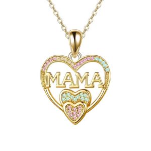 Mother’s Day Three Heart Fashion Pendant Necklaces Earring Wedding Party Jewelry Gift for Lover
