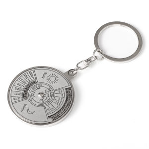 Xe Lịch Vạn Niên 2010 Để 2060 Mặt dây chuyền kim loại hợp kim kẽm Tiếng Anh La Bàn Keychain Nam Nữ Keyring Sáng Tạo Mặt Dây Chuyền Vòng