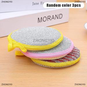 [COD] ZHONGYI0 3 10 miếng bọt biển rửa bát đĩa hai mặt bàn chải rửa bát đĩa dụng cụ nhà bếp tái sử dụng làm sạch gia dụng