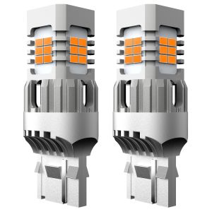 AUXITO 2Pcs No Hyper Flash T20 Led 7440 Wy21W 1156 P21W Ba15S Led Auto Turn Signal Lights No Error T25 3157 Amber Yellow