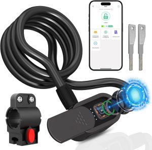 Bike Lock ล็อคจักรยานแบบลายนิ้วมือพร้อมกุญแจ ล็อคแบบบลูทูธดิจิทัลอิเล็กทรอนิกส์อัจฉริยะแบบทนทานป้องกันการโจรกรรม