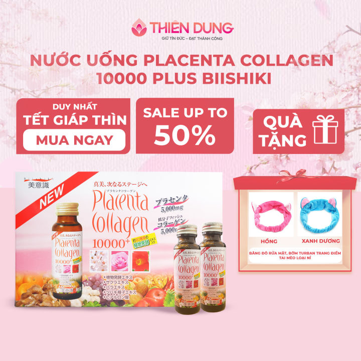 Nước Uống Chống Lão Hoá Làm Đẹp Da Placenta Collagen 10000 Plus Biishiki 50ml X 10 Lọ Lazadavn 2006