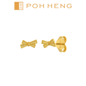 Poh Heng Jewellery 22K Bow Earrings in Yellow Gold [Price By Weight]