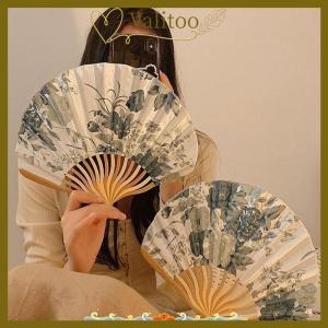 [Valitoo] Chinese Japanese Style Silk Fan Folding Fan Wedding Fan Art Gifts Dance Hand Fan Vintage Bamboo Folding Hand Held Flower Fan
