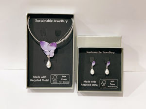 HART Purple Orchid Leaf-Shaped Choker & Dangling Earrings Series