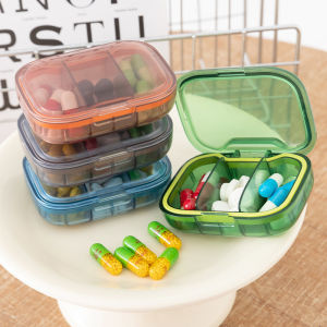 Mini Pill Storage Box - Ultra-Compact 3-Grid Dustproof Weekly Medicine Organizer and Secure Tablet