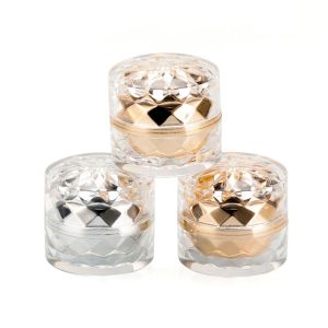 THOMA Empty Diamond Wave Sample Pots Makeup Storage Vials Lip Balm Refillable Bottles Cosmetic Container Cosmetic Jars Eye Cream Bottles Lotion Vials Face Cream Cans