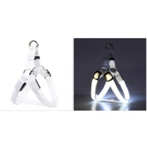 MUQZI Adjustable LED Dog Harness Rechargeable Light Up Dog Glowing Vest Durable Flashing Luminous Pet Chest Strap Night Walking The Dog